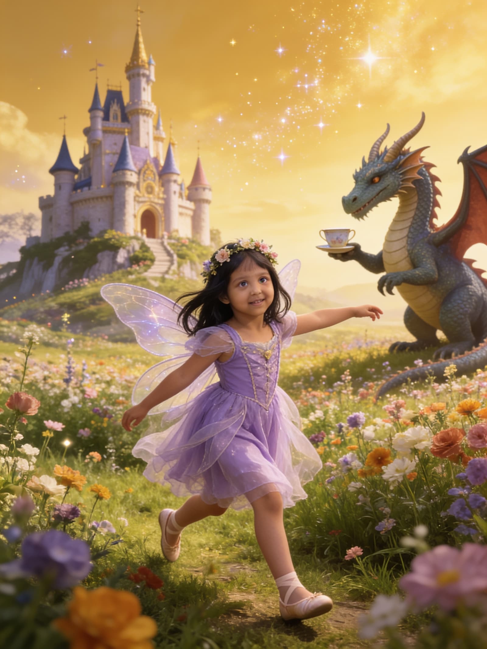 Aahana and the Dragon Who Came to Tea — a personalised book for kids, starring Aahana